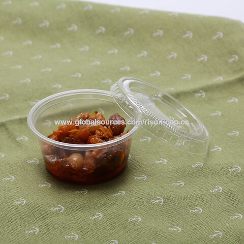 Food Take Away Clear Plastic Cup Lid Disposable Container Chutney Sauce  Shot US