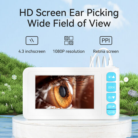 Otoscope numérique avec lumière, caméra de nettoyage des oreilles avec  écran 5 pouces (pour enfants, adultes