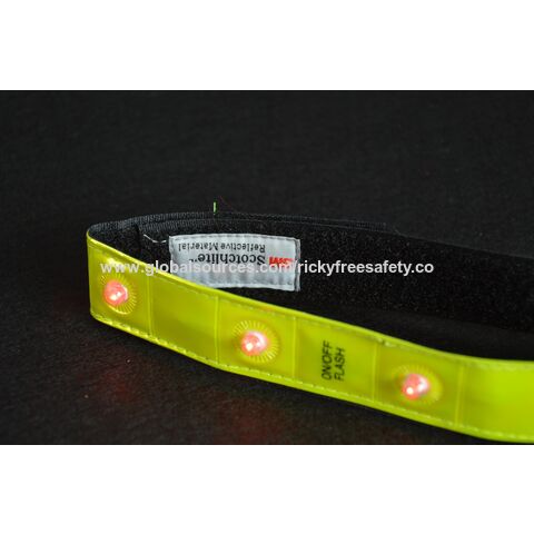 Brassard lumineux LED réglable, ceinture de bras de course