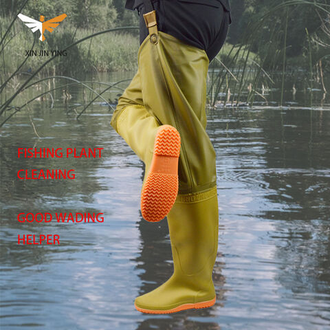 Fishing Chest Waders Fishing Chest Waders Men Waterproof Full Body Rain  Suit with Non-slip Rubber Boots Thick Waders One-Piece Hooded Fishing Suit  for