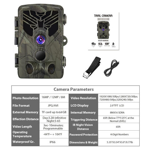 Wildlife - Cámara trampa de 12MP 1080P cámara de caza 0.6s movimiento  rápido disparador digital infrarrojo rastro cámara visión nocturna, cámara