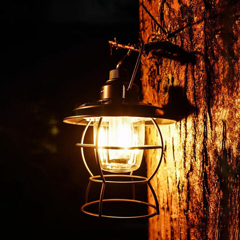 LED Camping Lantern Rechargeable Retro Metal Camp Light Waterpoor Outdoor  Tent Lantern Portable Hanging Vintage Lamp