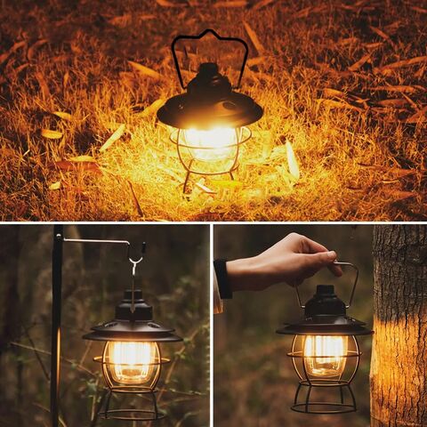  LED Vintage Lantern, Rechargeable Camping Railroad