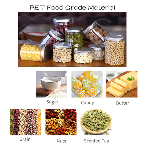 60ml 250ml 300ml 500ml 1000ml Food Grade PET Transparent Round