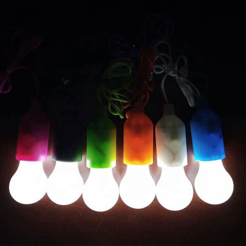 LED Pull Cord Light Bulb Portable Hanging Lantern Battery Operated For Home  Bar