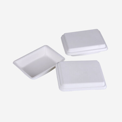 Embalaje de comida rápida, caja de alimentos de bagazo, desechable y biodegradable