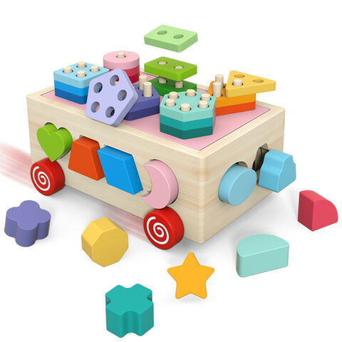 Jouet Puzzle Enfant Bois ,Jeu Montessori 1 2 3 4 Ans, Jouet Cactus Enfants  ,Créatif Blocs, Jouets Educatifs Cadeaux pour Enfants