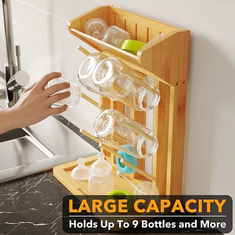 Best SpaceAid Bamboo Tumbler Lid Organizer for Kitchen Cabinet, 7-Tier