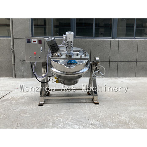 Sanitary Stainless Steel Steam Water Jacketed Cooking Kettle with Scraper -  China Cooking Kettle, Steam Cooking Kettle