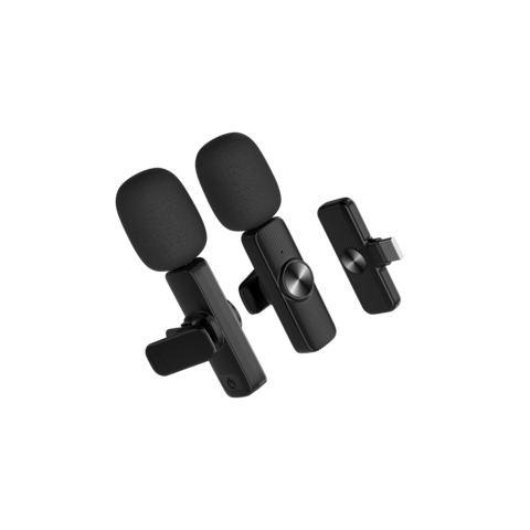 Micrófono Lavalier inalámbrico compatible con iPhone/iPad/teléfono  Android/portátil, micrófono de solapa con clip de IUMAKEVP Plug-Play con  reducción
