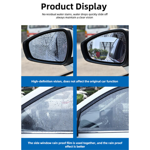 Film de protection de miroir de voiture, Anti-pluie, Anti-buée, Anti-sale