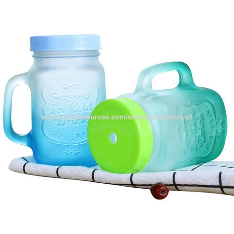 Buy Wholesale China 16 Oz Mason Jar Drinking Glasses With Handle 480ml Glass  Cold Water Mugs With Metal Lid For Beverage & Cup at USD 0.46