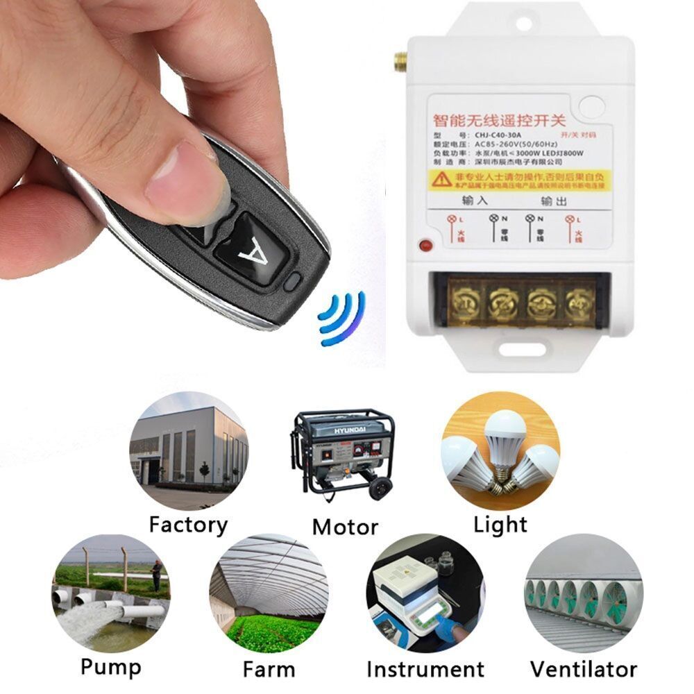 Buy Wholesale China C40 220v 30a Wireless Smart Remote Switches Kit With  Sucker Antenna 4000m Long Distance Remote Switches For Motors & Industrial  Control Switches at USD 7.5