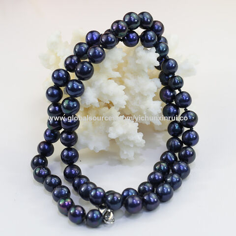 High Quality 100% AA Natural Freshwater Pearl Rice Shape Black Beads for  Women Jewelry Making