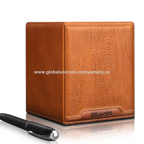 Buy Wholesale China Custom Flip Cover Durable Drop Resistant Leather Zipper  Pencil Pouch Pen Holder & Pen Holder at USD 14