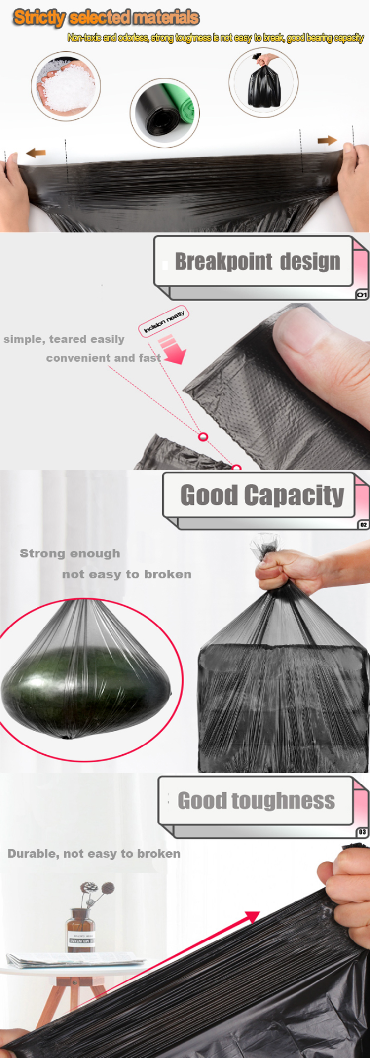 Buy Wholesale China 95 Gallon Clear Heavy Duty Rubbish Tras Bags /garbage  Can Liners On Roll & Heavy Duty Rubbish Garbage Bag Hdpe Ldpe Trash Bag at  USD 1.1