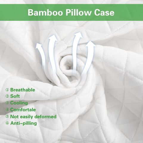 2 Pack Shredded Memory Foam Bed Pillows for Sleeping - Bamboo Cooling