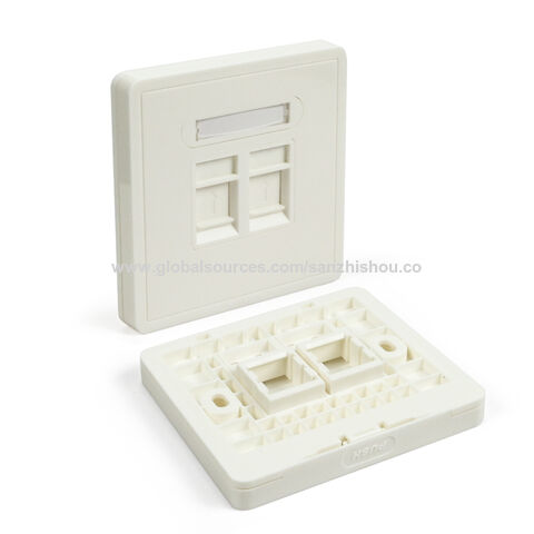 Double Port CAT6 IDC Wall Outlet Face Plate 2 Way RJ45 Network Ethernet  Socket