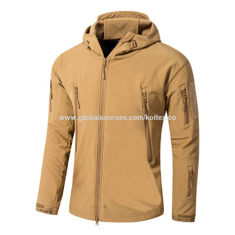 Blouson Homme Hiver Chaud Doublé Polaire Veste Militaire Multi-poches  Epaisse Couleur Unie