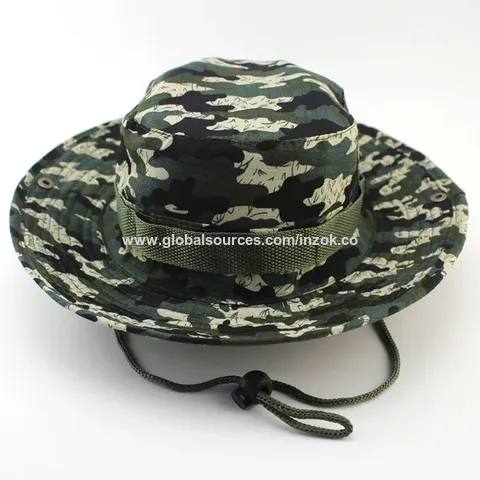 SA Company Kids Under Brim Straw Hat | Snow Military Camo with Embroidered Logo | Straw Hats For Men & Women | SA Fishing
