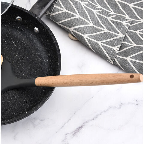 Spatule de wok en silicone, antiadhésive et flexible avec poignée
