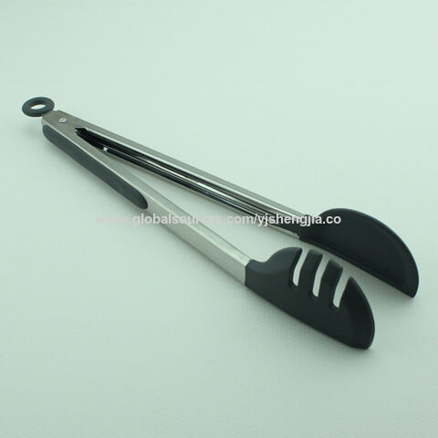 1pc Silicone Food Tongs, Simple Cooking Tongs With Slotted Silicone Tips  For Kitchen, Baking