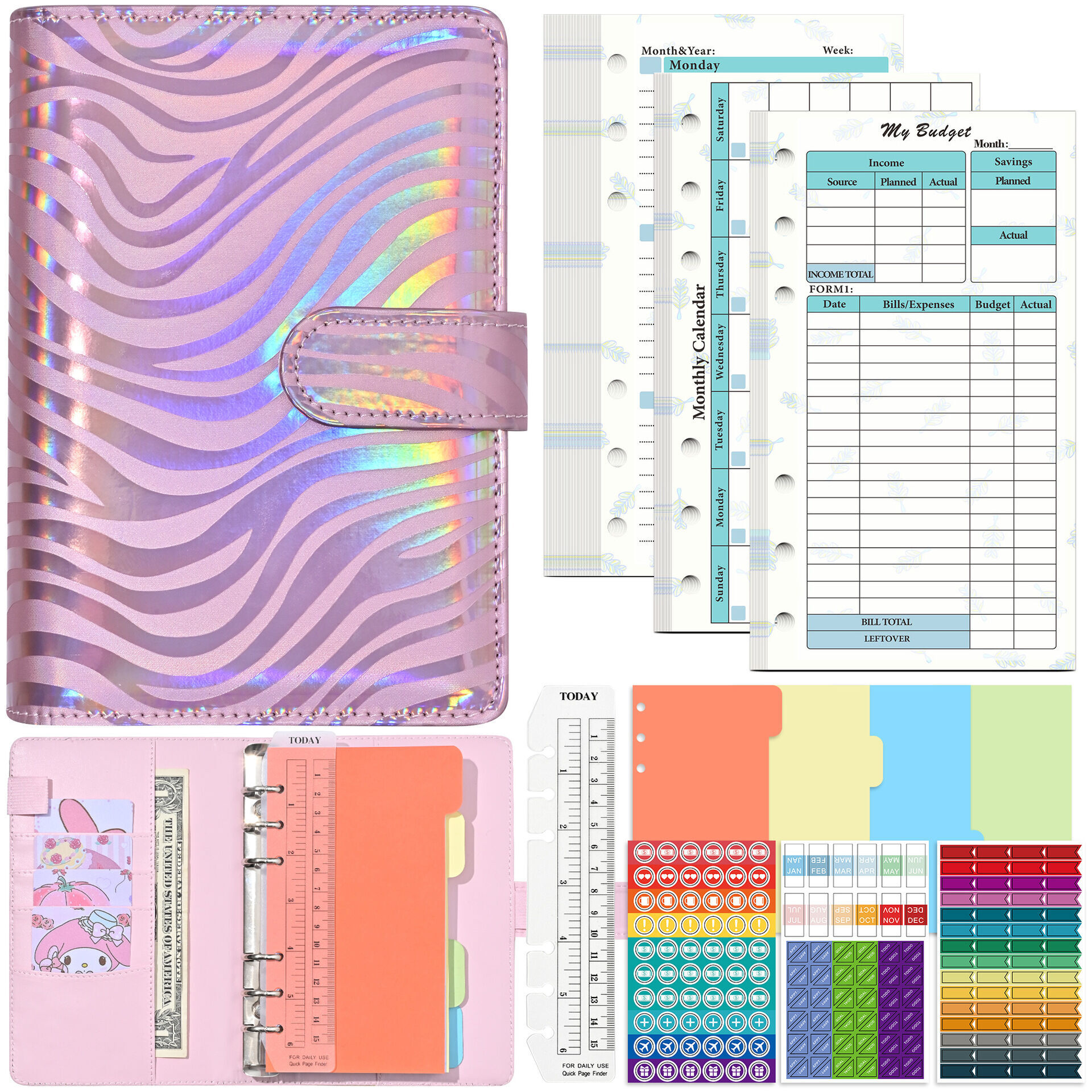Budget Binder Kit –purple Budget Binder Money Wallet Organizer Planner ...