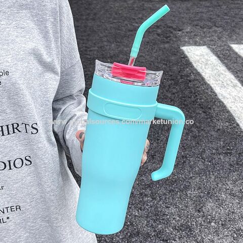 40oz Handle Iced Insulated Tumbler With Straw, 1250ml Large