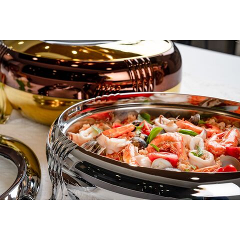 Acero inoxidable Electric Comida Buffet Caliente plato de la