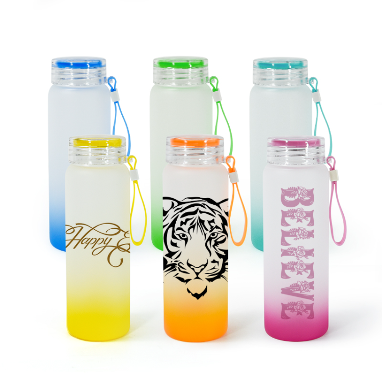 Buy Wholesale China Wholesale Design Wide Mouth Drinking Borosilicate  Custom Glass Water Bottle With Plastic Lid & Thermos Cup at USD 2