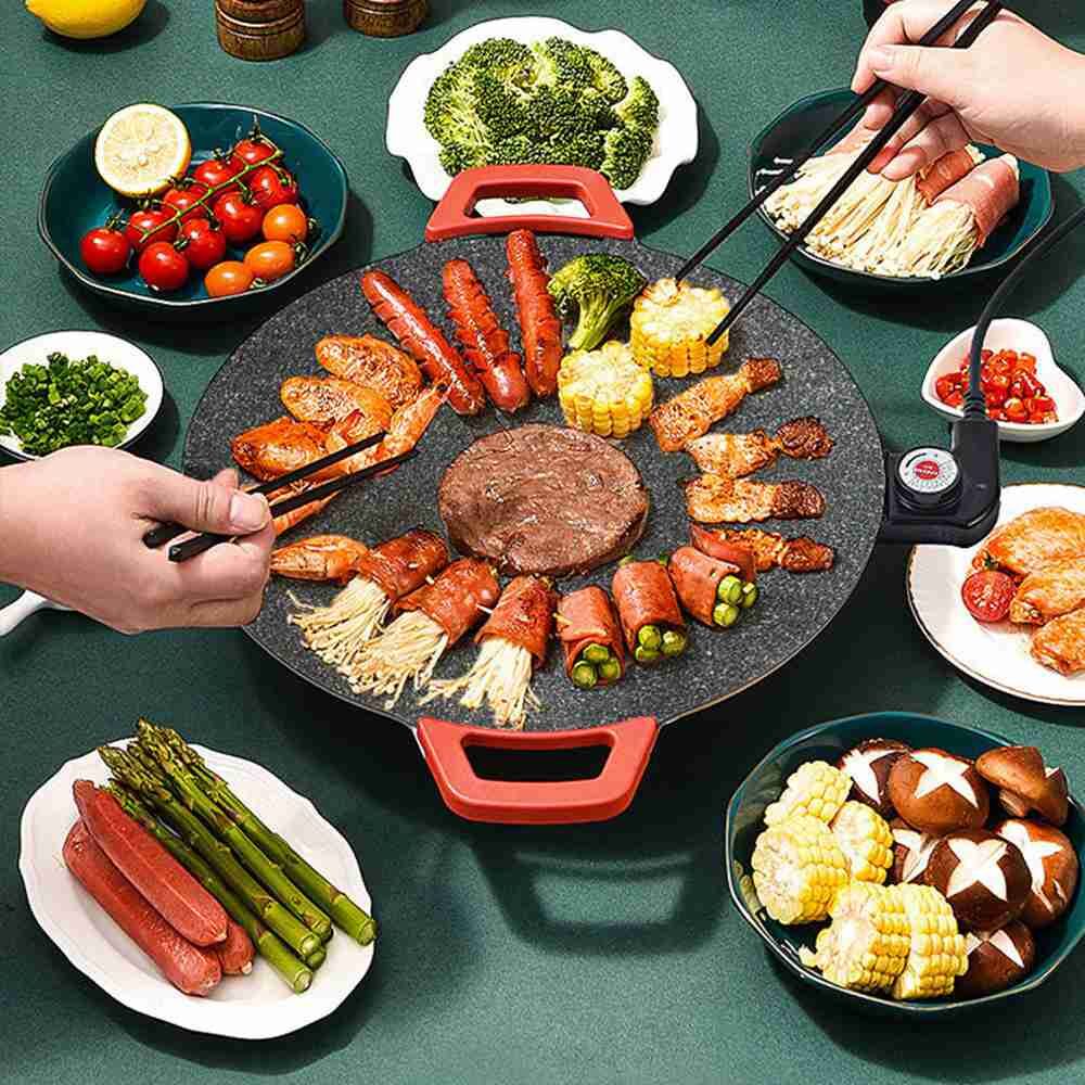 CookKing - Master Grill Pan, Korean Traditional BBQ Grill Pan - Stovetop  Nonstick Indoor/Outdoor Smokeless BBQ Cast Aluminum Grill Pan