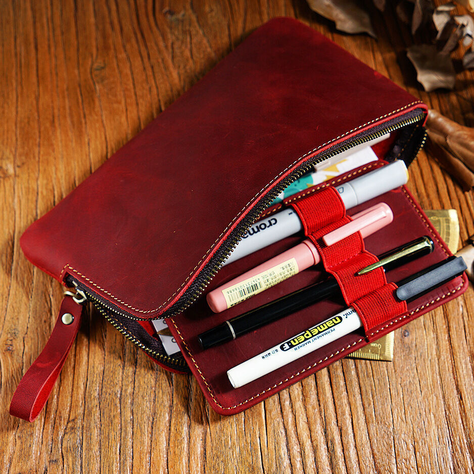 2023 Luxury Leather Pencil Pouch - Zippered With Movable Pen Holder 6  Colors Available For Office /gift/ Can Embossed Logo - Buy China Wholesale  Pencil Pouch $7.89