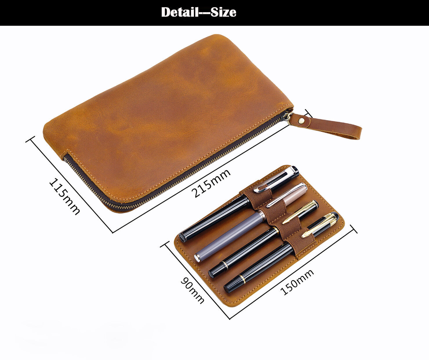 2023 Luxury Leather Pencil Pouch - Zippered With Movable Pen Holder 6  Colors Available For Office /gift/ Can Embossed Logo - Buy China Wholesale  Pencil Pouch $7.89