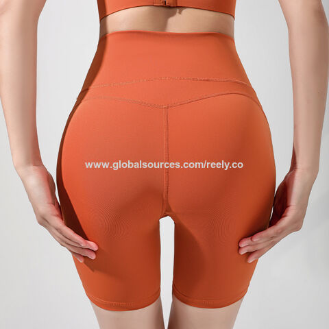 Compre Cintura Alta Shorts Esportivos Apertado Elastic Peach Hip