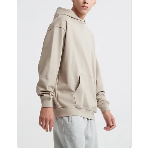 2023 Benutzerdefinierter flauschiger Druck 500 Gsm 100% Baumwolle Schwergewicht Hoodie Pullover Französisch Basic Herren Essential Hoodie für Männer