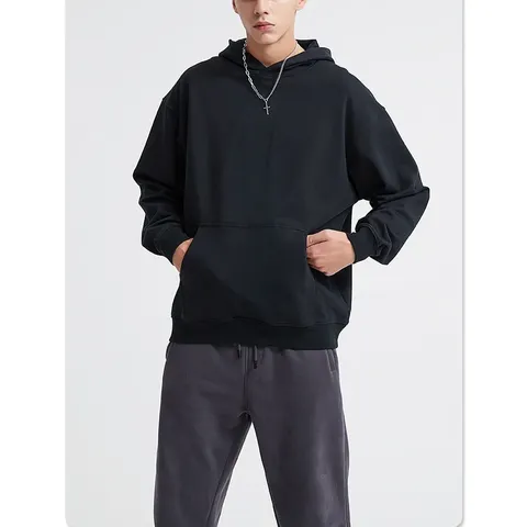2023 Benutzerdefinierter flauschiger Druck 500 Gsm 100% Baumwolle Schwergewicht Hoodie Pullover Französisch Basic Herren Essential Hoodie für Männer