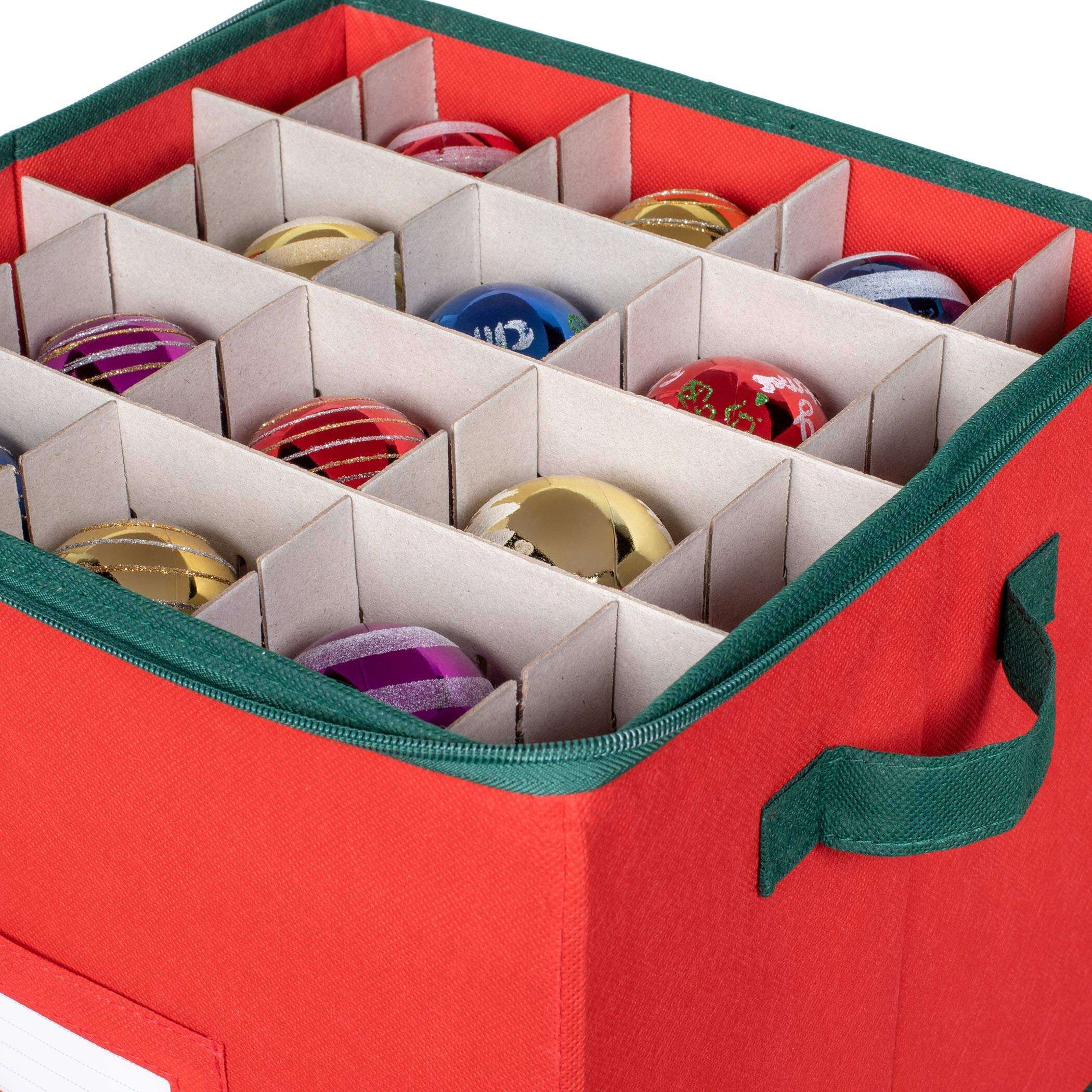 Wangsaura Boîte de rangement pour ornements de Noël, bac de rangement pour  décor de 64 boules de grille 