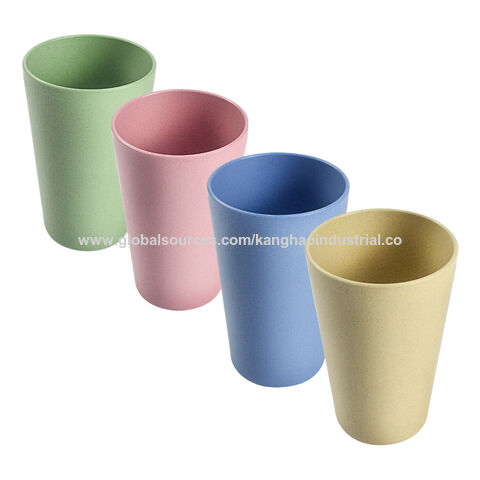 420ml Portable Practical Reusable Bamboo Fiber Coffee Cups Eco Friendly  Non-slip Solid Travel Car Mugs