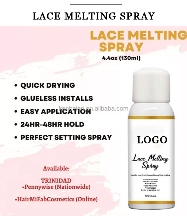 Lace Melting Spray For Lace Wigs Lace Wig Glue Waterproof Glue Spray  Invisible + Lace Tint Mousse For Wigs Melt