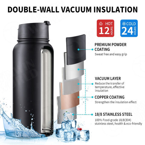 Large Stainless Steel Travel Thermos Bottle for Coffee Tea Water Double  Wall Vac