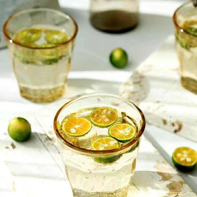 Wholesale 270ml Glass Cup Amber Vintage Glass Water Mugs Wholesale 270ml Glass Cup Amber Vintage Glass Water Mugs