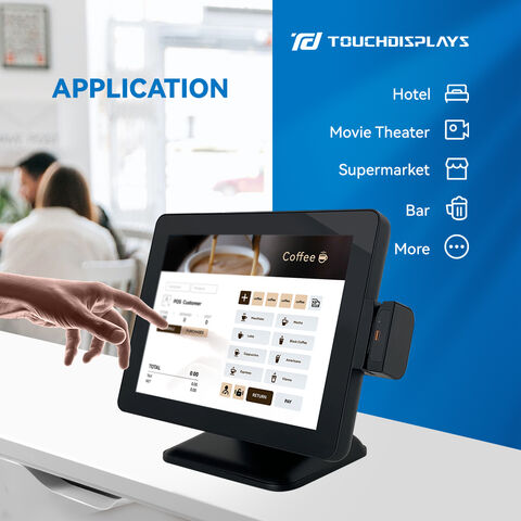Terminal POS tactile tout-en-un 15 pouces, système de caisse enregistreuse national, POS Windows Android