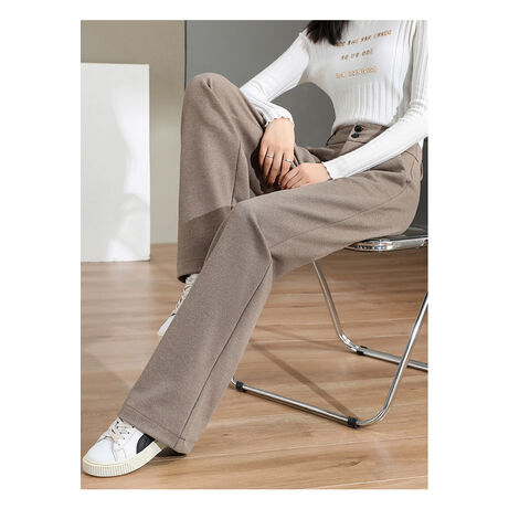 Cotton Linen Straight Women's Pants High Waist Solid Khaki Pocket Loose  Pants For Women 2021 Summer Fashion Trousers For Female