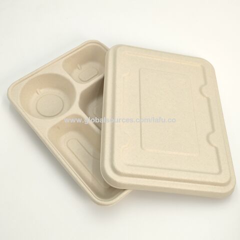 Biodegradable Tableware to Go Box 5 6 Compartments Sugarcane