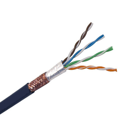 Conductor 0.51mm FUTP 4 Pairs Double Jacket Cat5e Lan Ethernet Cable 24AWG
