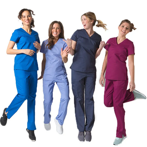 Women Nurse Uniform Dresses Button Front White Hospital Nurse Doctor Scrub  Dress | eBay