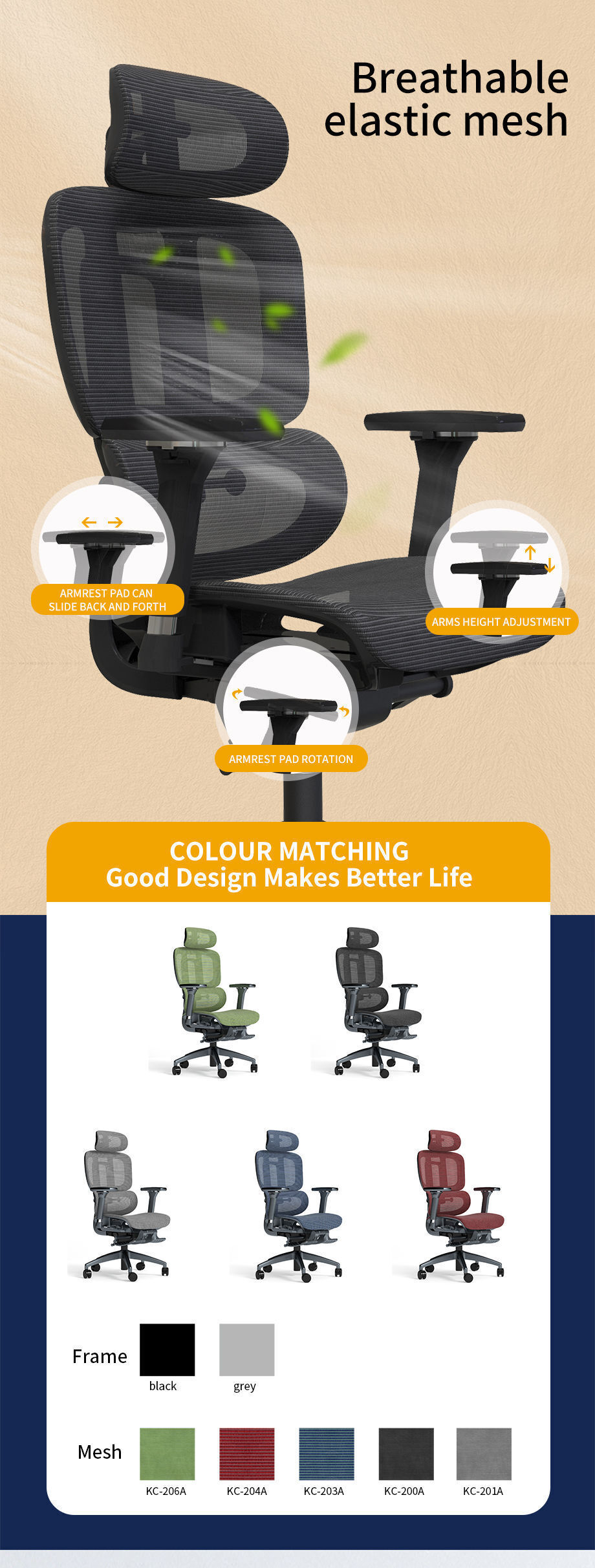 Buy Wholesale China Home Office Desk Chair Aluminium Frame High Quality