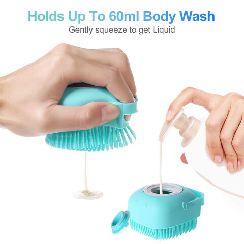 Dog Bath Brush - Soft Silicone Dog Shampoo Brush, Pet Grooming Bath Massage  Brush Shampoo Dispenser, Dog Shower Pet Bath Brush, Dog Brush Long Short