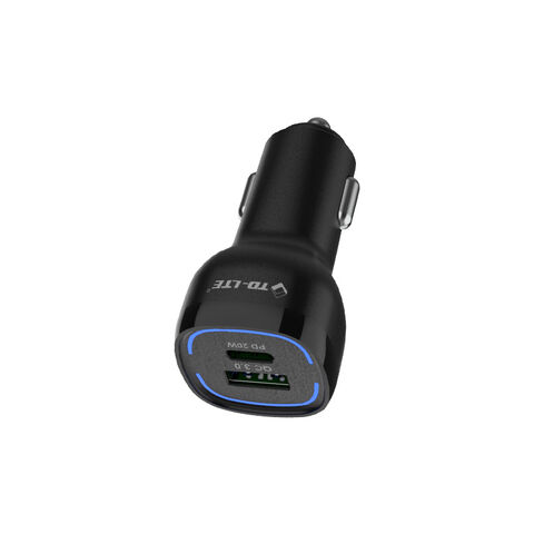 PD de carga rápida al por mayor 38W USB un tipo adaptador del cargador del coche del puerto de C para IPhone y el ordenador portátil