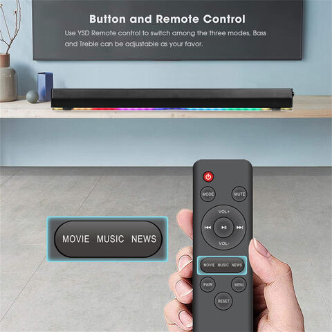 40W RGB LED-Licht 2.0CH Drahtloses BT Heimkino System Soundbar Digitaler Verstärker mit DSP innen